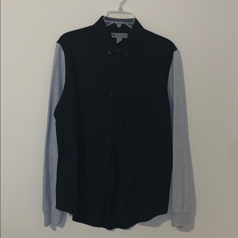 Black & Gray Button Shirt NWOT